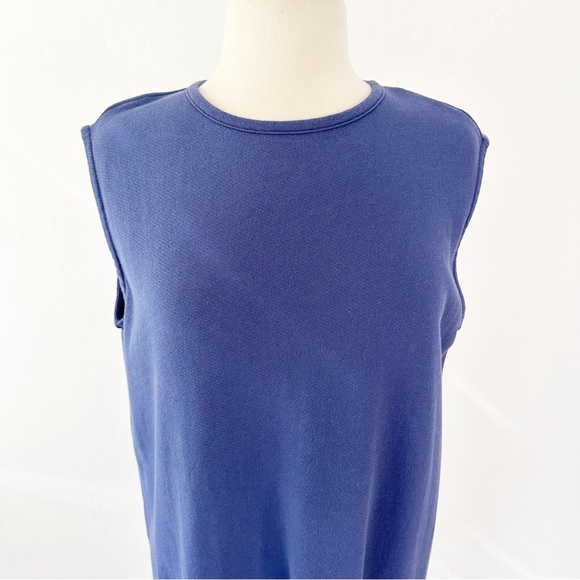 Eileen Fisher Lightweight Organic Cotton French Terry Dress Iris Blue | Medium - Picture 3 of 10